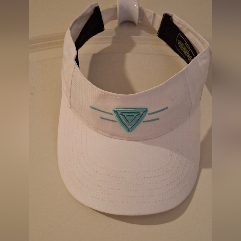 Signature White Turquoise Visor with Teal Logo Tennis‎ Outdoors Hiking Sporty